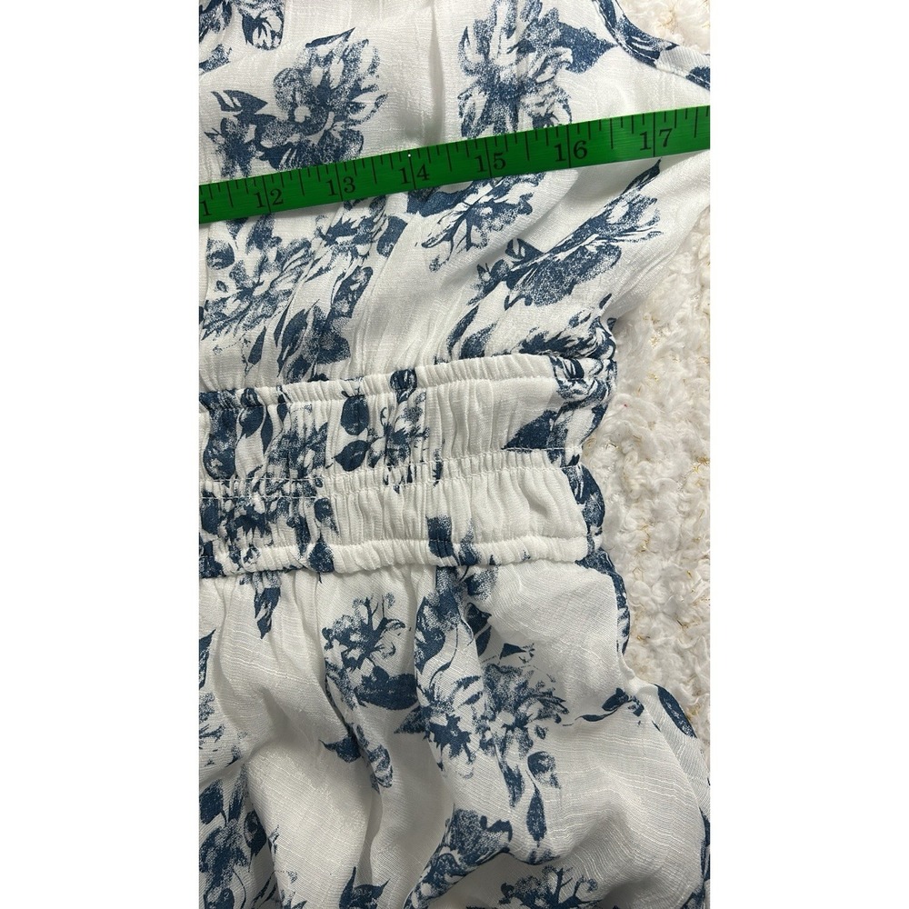 Women's White And Blue Floral Dress size small Sleeveless - Picture 6 of 16
